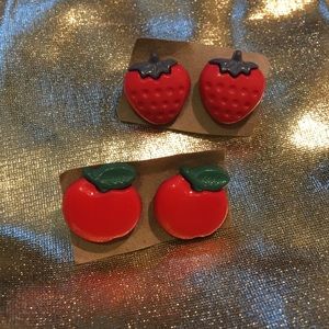 Two Vintage Fruit Earring Sets